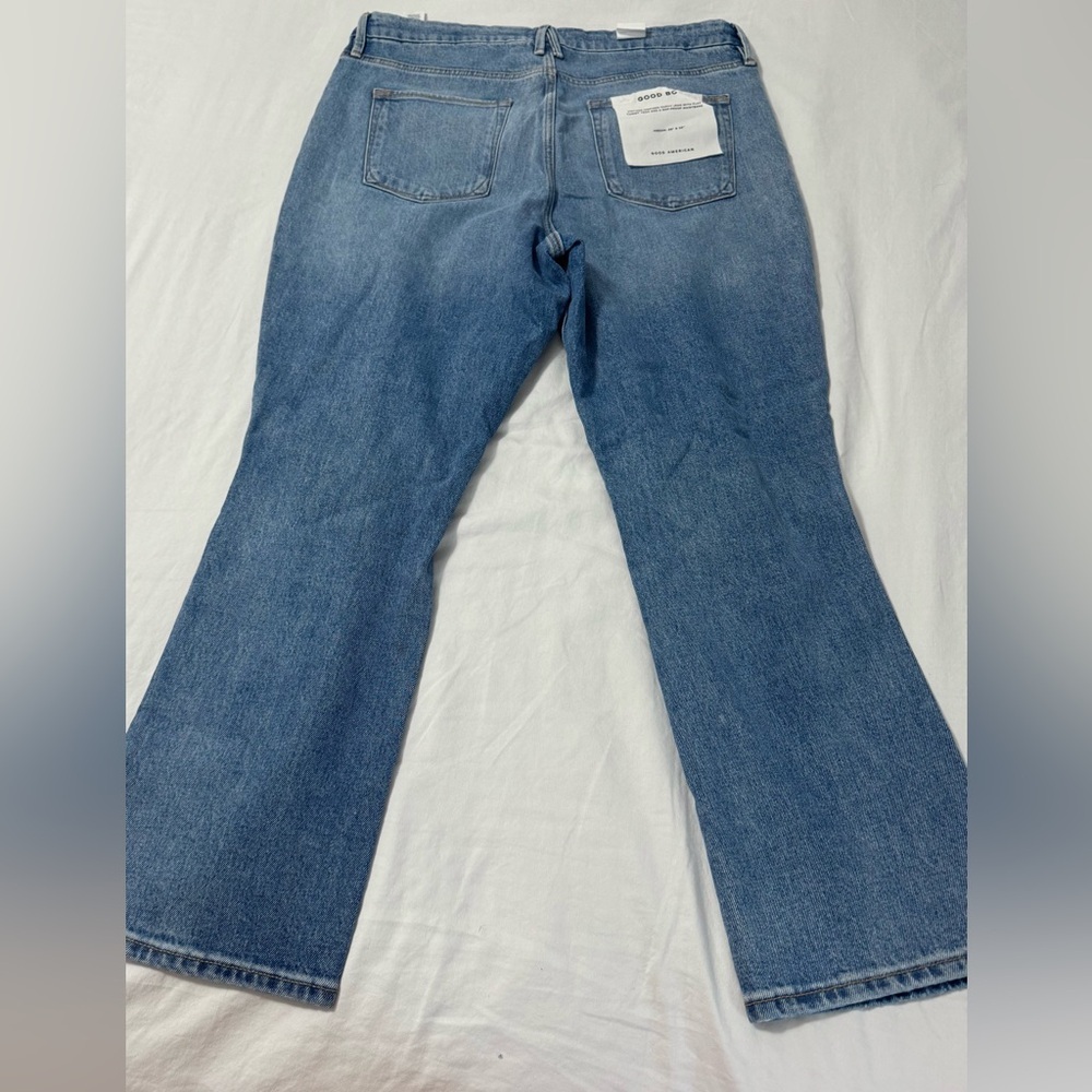 Good American Womens Good Boy Denim Jeans Distressed Zip Fly Indigo085 Size 15 - Picture 3 of 12